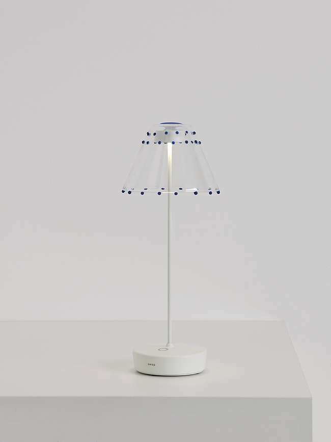 Swap Abat-jour pour lampe, à petits pois, en verre, jaune