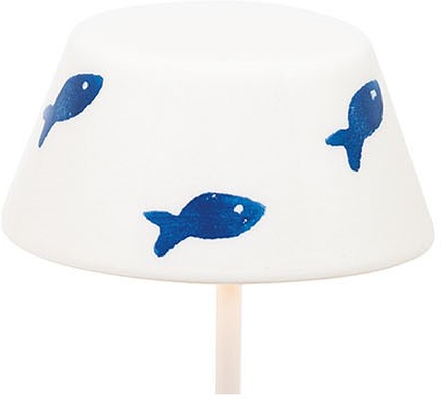 Swap Mini Abat-jour pour lampe, motif poissons, bleu et blanc