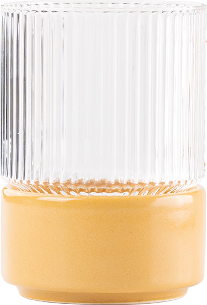 T-Set Glas mit Snackschale 450 ml, bernsteinfarben