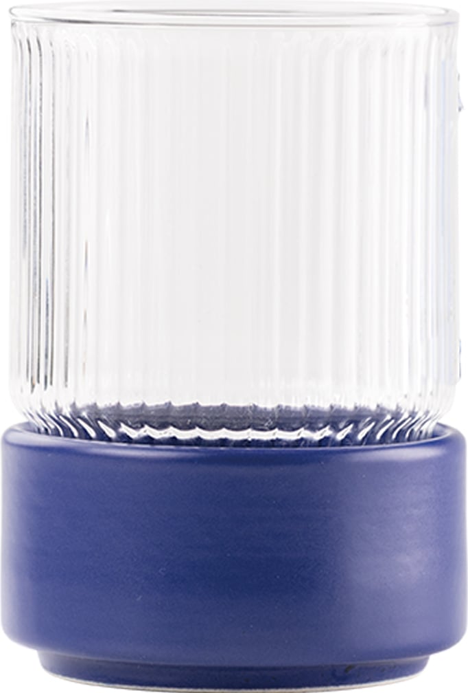 T-Set Glas mit Snackschale 450 ml, blau
