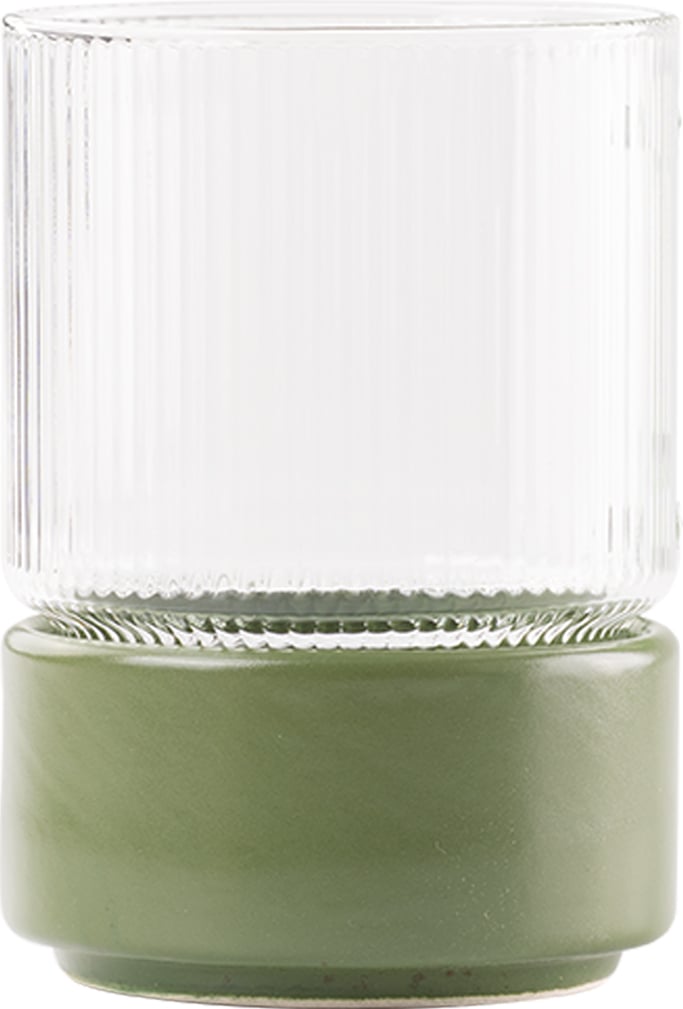 T-Set Glas mit Snackschale 450 ml, grün
