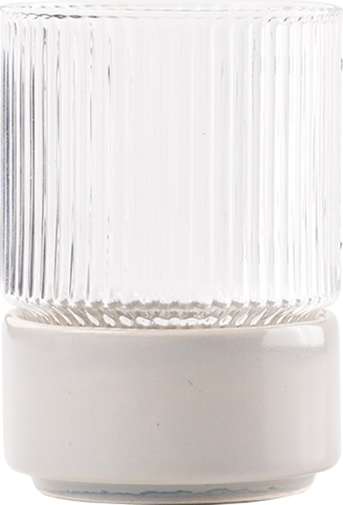 T-Set Glas mit Snackschale 450 ml, transparent-grau