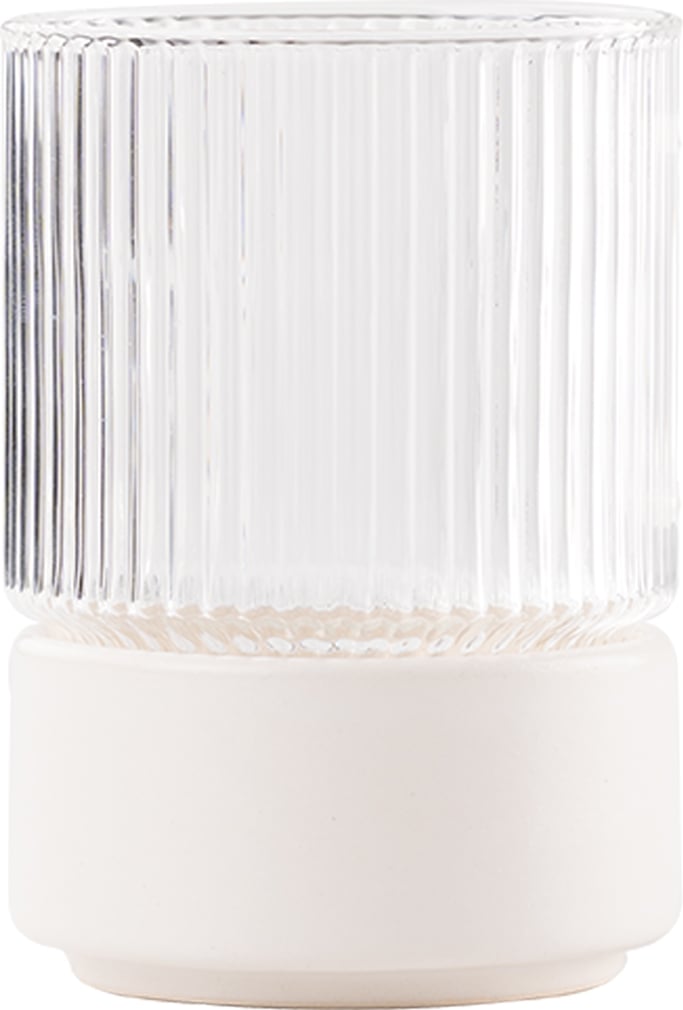 T-Set Glas mit Snackschale 450 ml, weiß