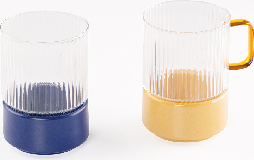 T-Set Glas mit Snackschale 450 ml, grün