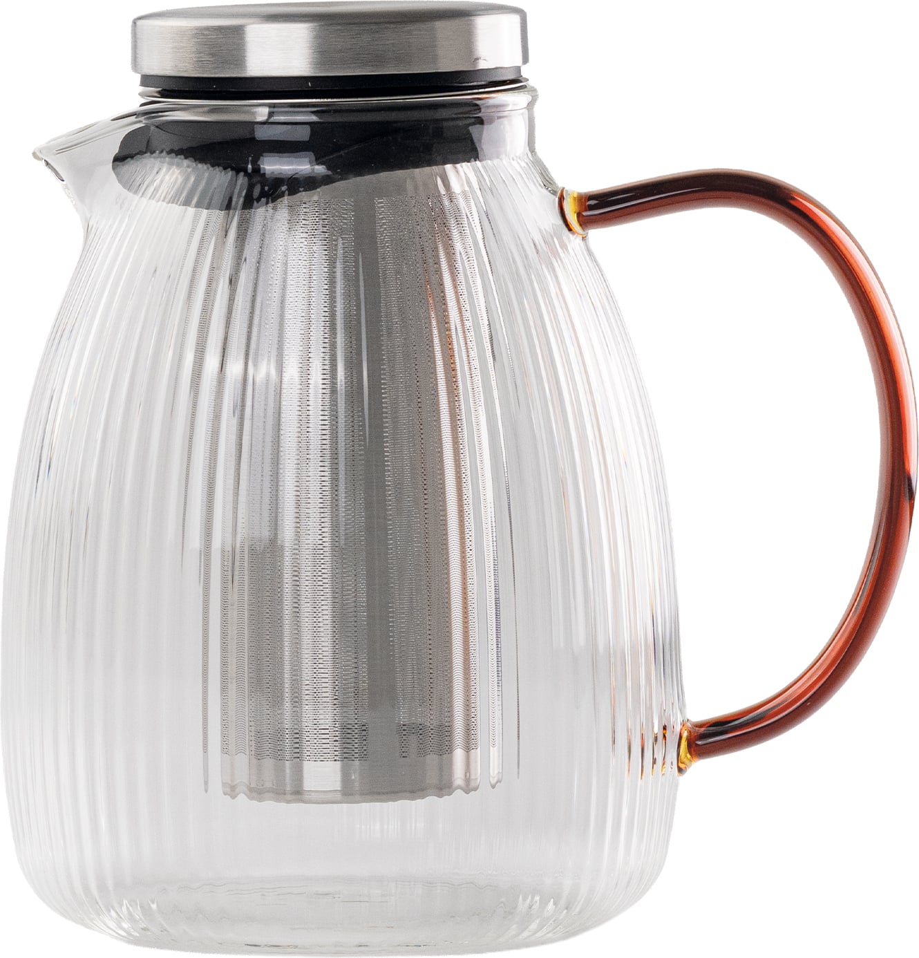 T-Set Teekanne mit Sieb 1,2 l, mit bernsteinfarbenem Griff