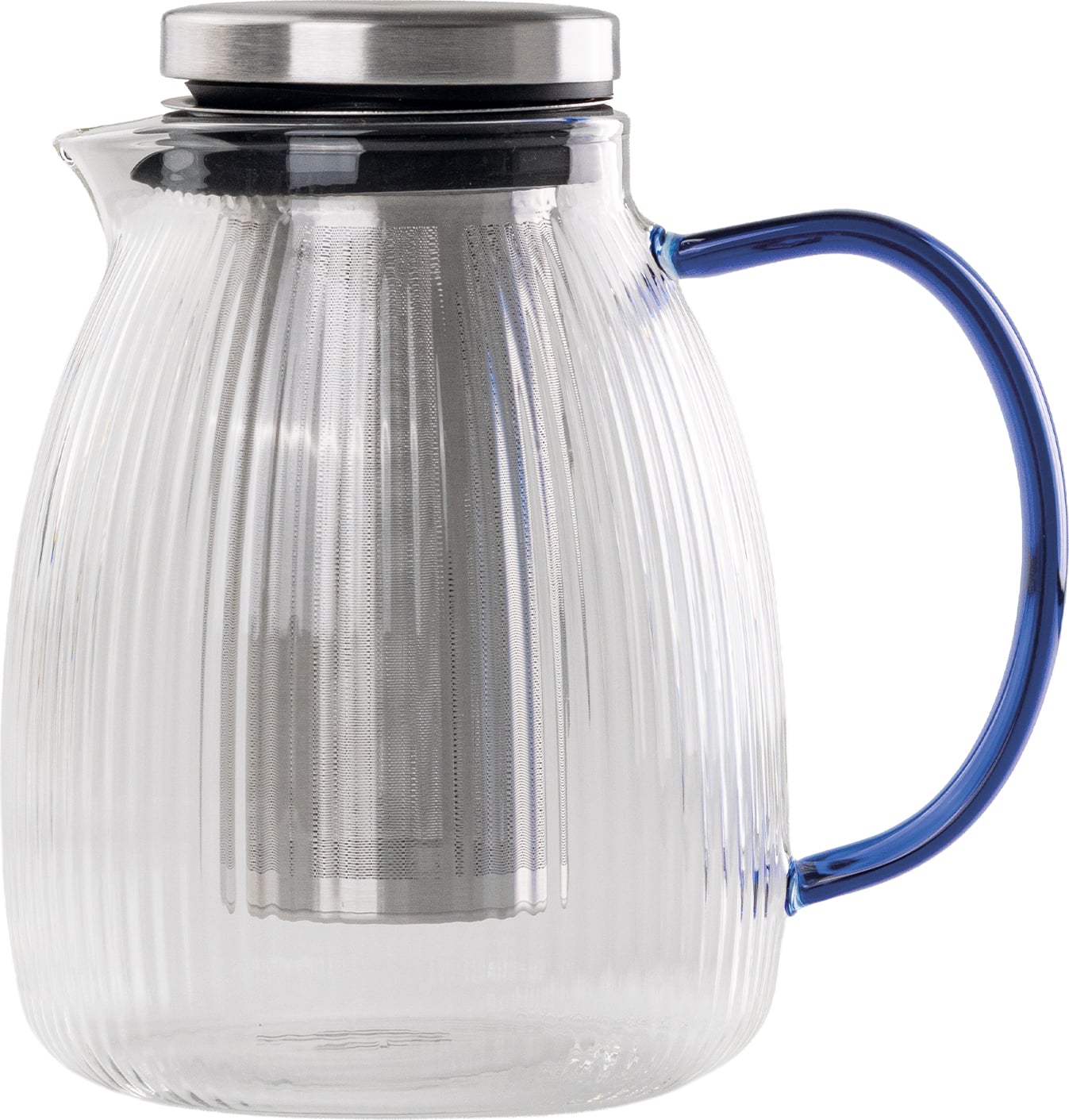 T-Set Teekanne mit Sieb 1,2 l, mit blauem Griff