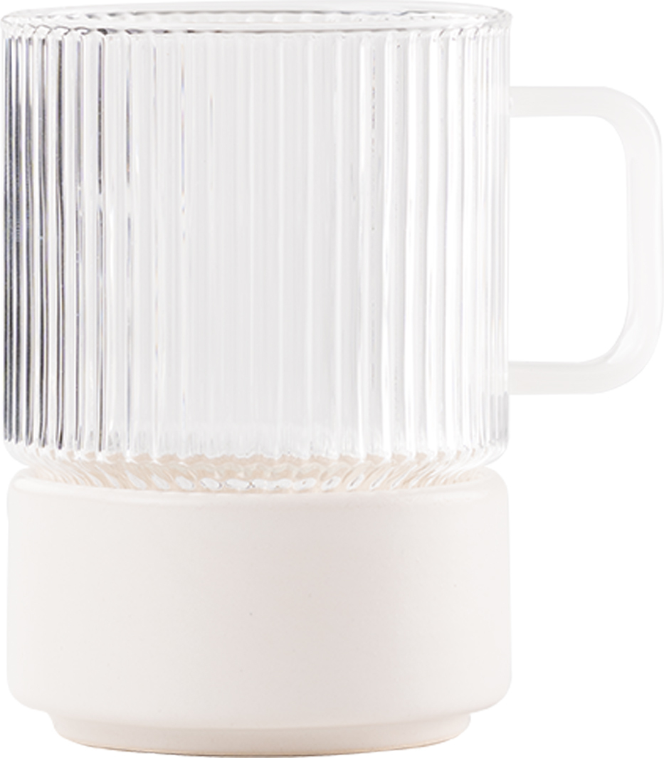 T-Set Teetasse 450 ml mit weißem Griff und Snackschale