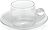 Taza de té transparente Bilia, 220 ml, con plato