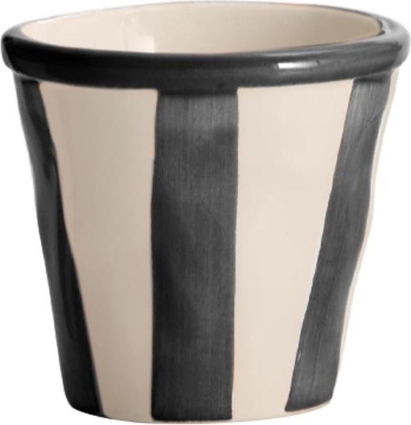 Taza Lido Righe, 70 ml, a rayas, negra