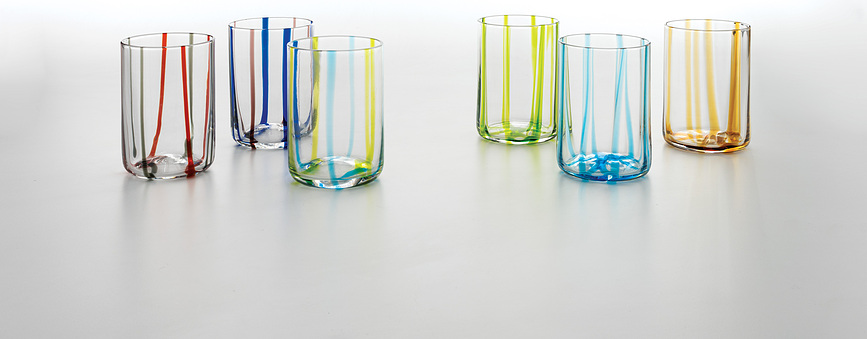 Tirache Verre à rayures, 350 ml, améthyste