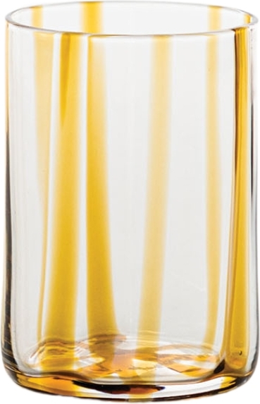 Tirache Wasserglas 350 ml gestreift bernsteinfarben