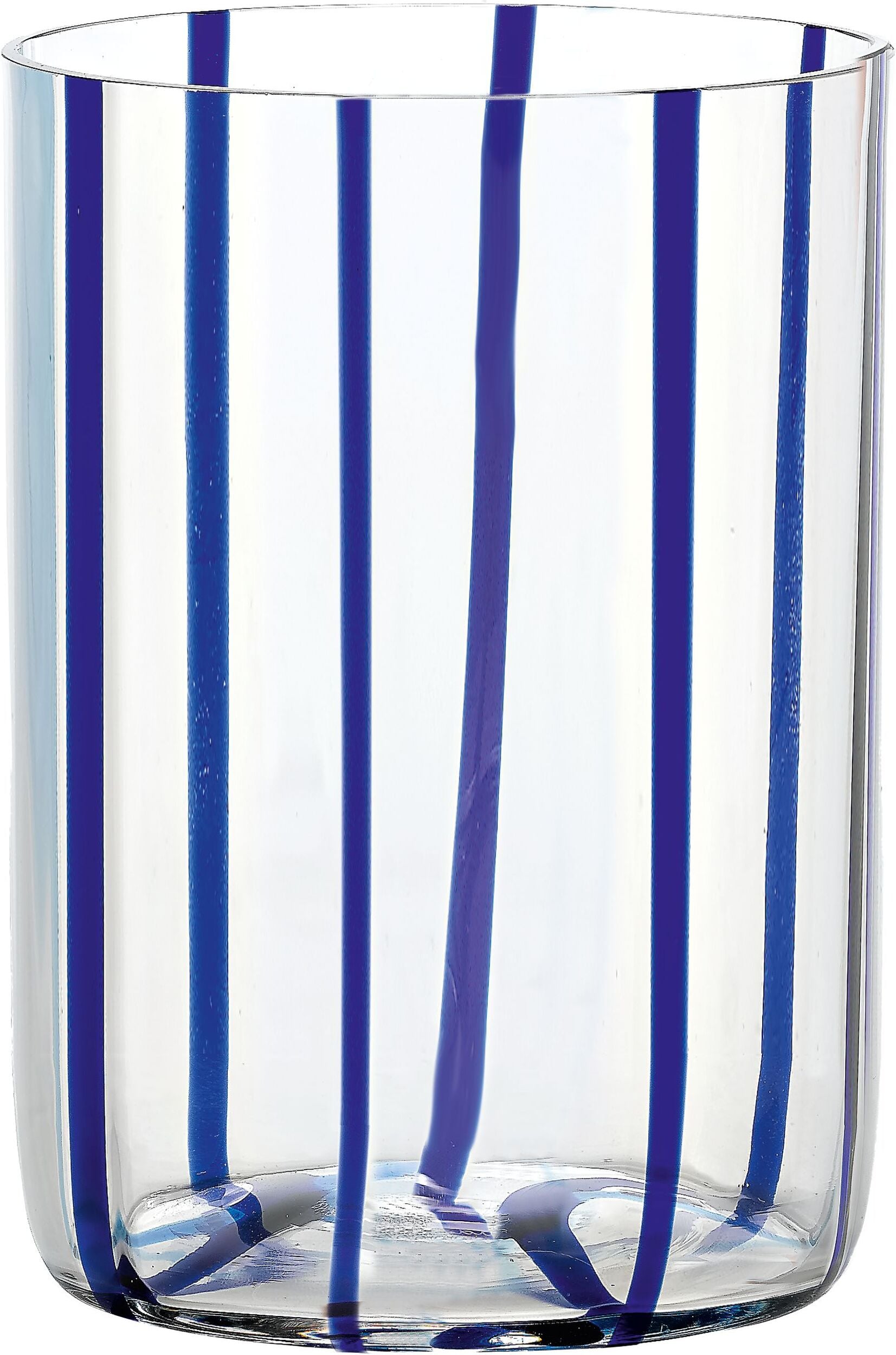 Tirache Wasserglas 350 ml gestreift blau