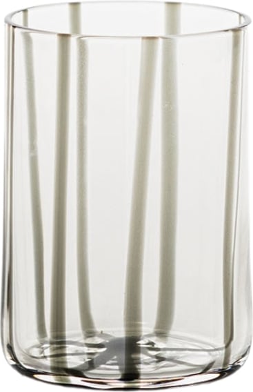 Tirache Wasserglas 350 ml gestreift grau