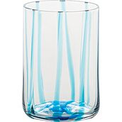 Tirache Wasserglas 350 ml gestreift hellblau