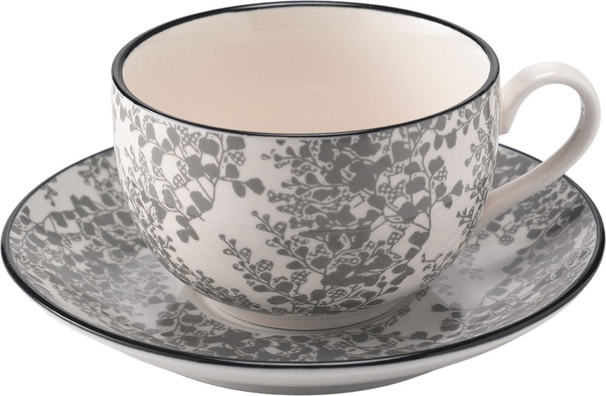 Tue Tasse à Thé avec Soucoupe 270 ml, grise