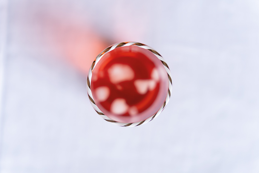 Vaso alto Intrecci, 420 ml, blanco y azul