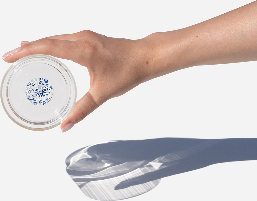 Vaso Teca Terrazzo, 350 ml, azul y verde