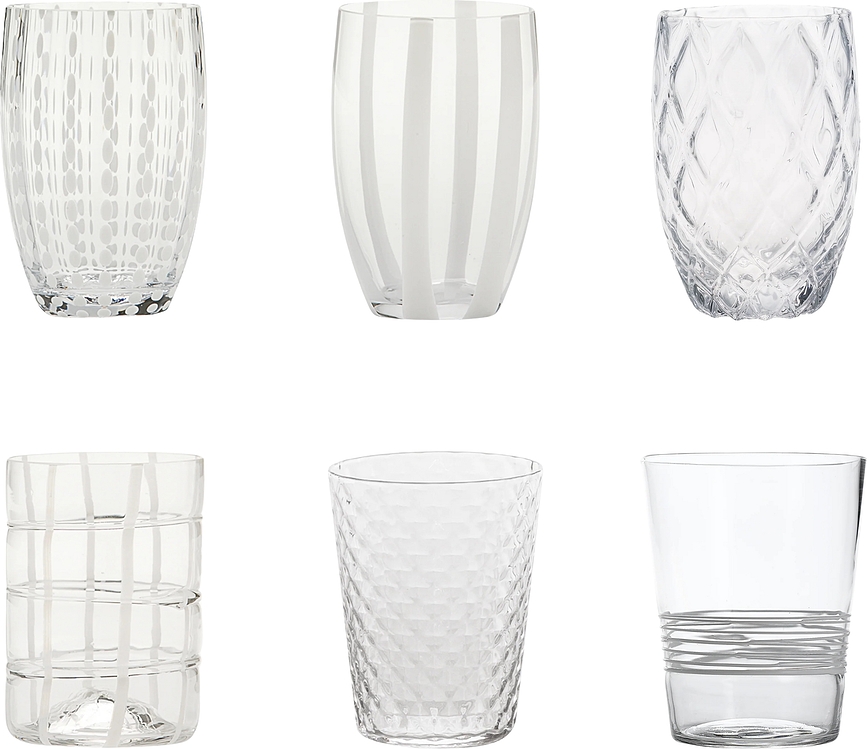 Vasos Melting Pot, transparentes, Pack de 6
