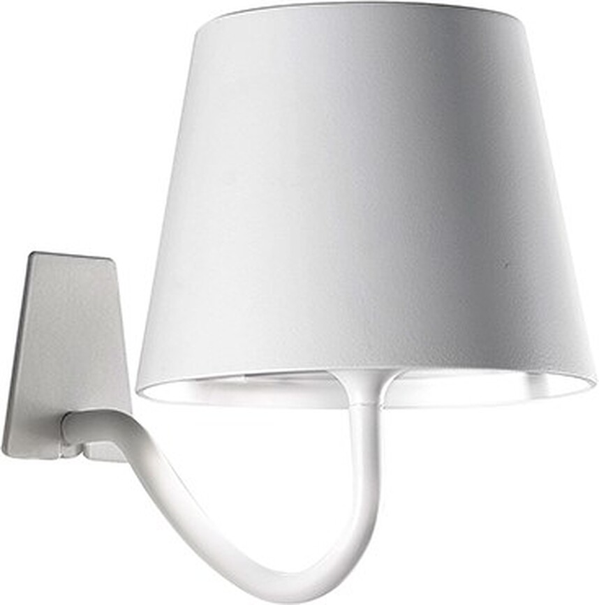 Wandlamp Poldina wit met een magnetische lampenkap