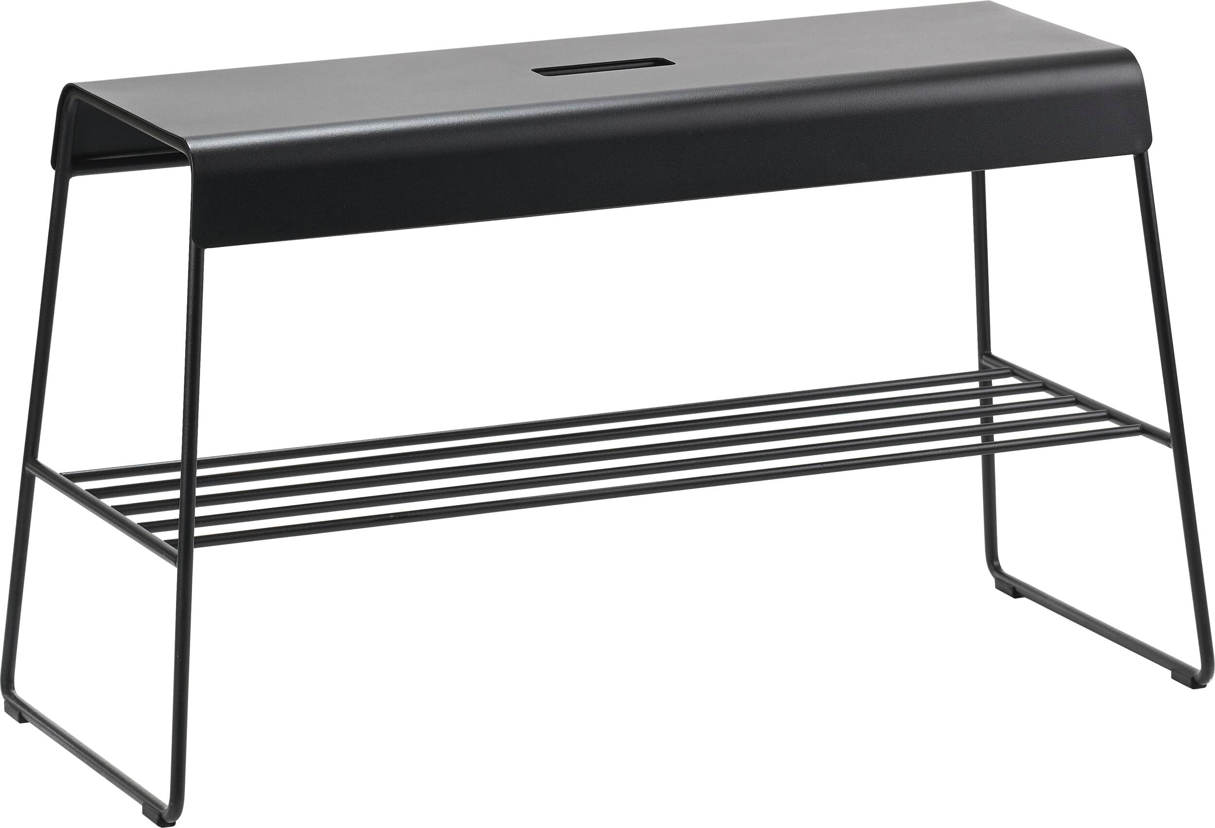A-Bench Gartenbank schwarz mit Ablagebrett