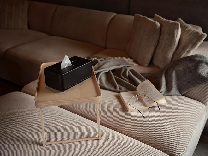 Caja para pañuelos Ume, 25,6 x 14 cm, negra