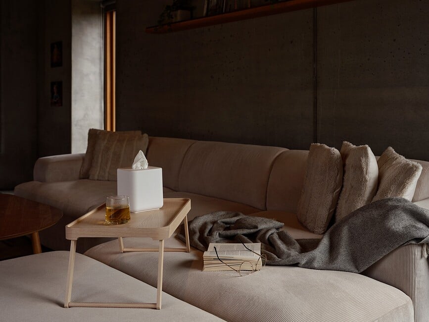 Dispensador de Pañuelos Ume, 13 x 13 cm, blanco