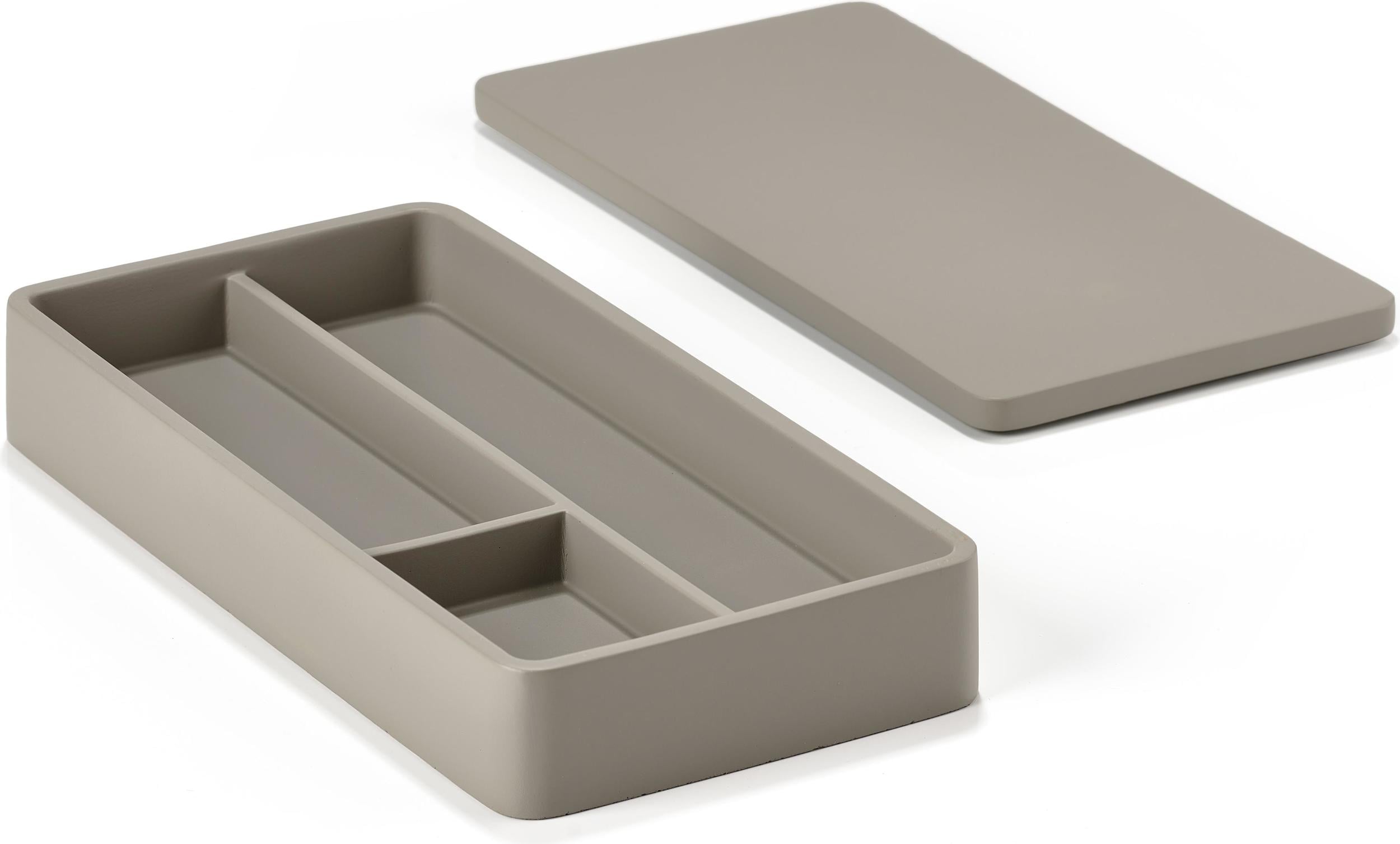 Cement Schreibtisch-Organizer grau mit Deckel