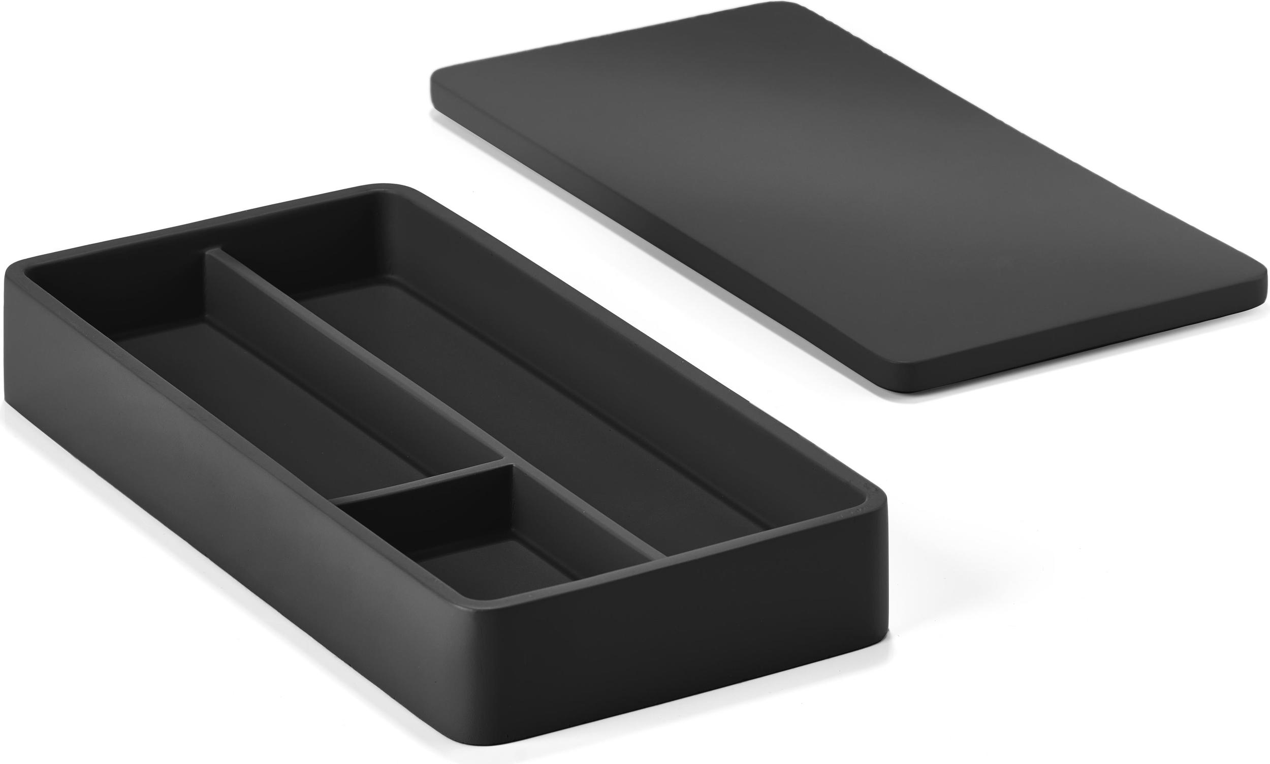 Cement Schreibtisch-Organizer schwarz mit Deckel
