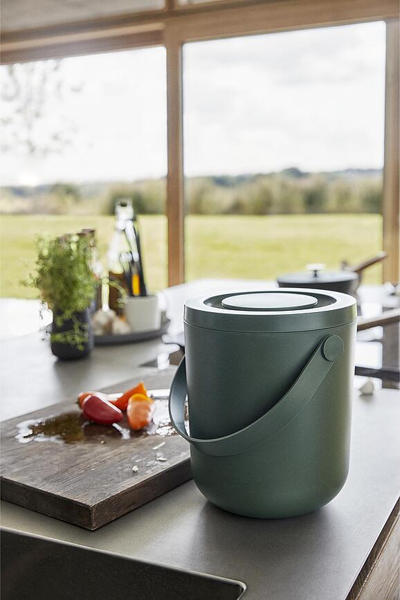 Cubo de basura Circular, 3 L, gris claro