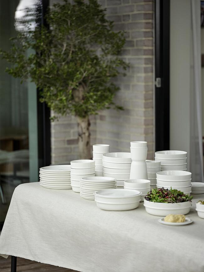 Eau Assiette Plate, 24 cm, blanche en porcelaine