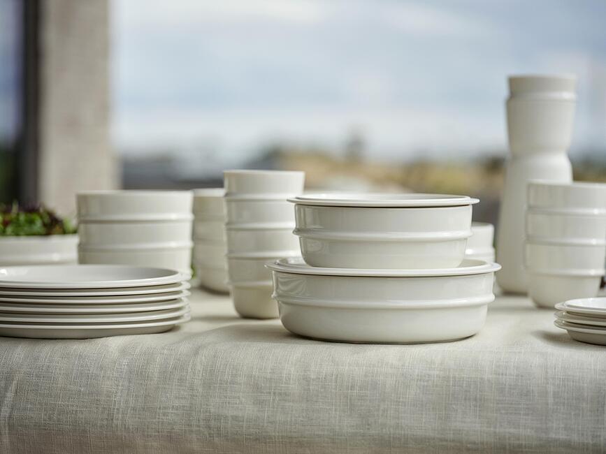 Eau Desertni krožnik, 16 cm, porcelanasto bel