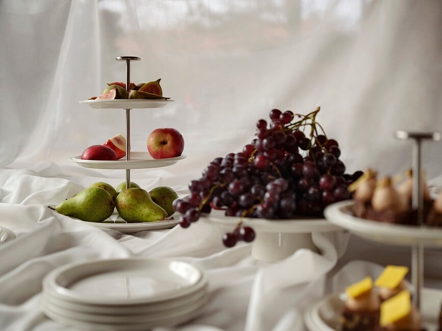 Eau Etažer troetažni 24 cm porculan bijeli