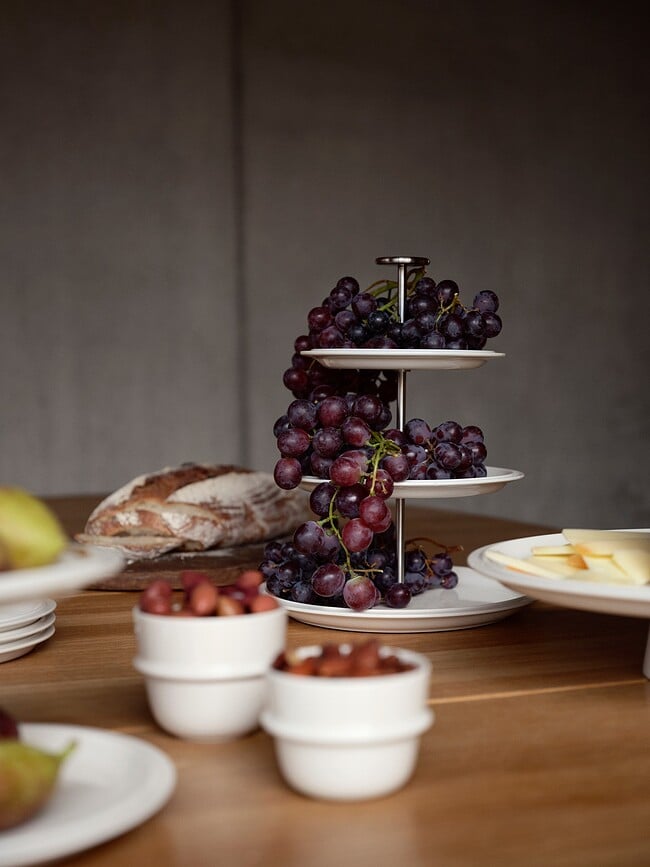 Eau Etažer troetažni 24 cm porculan bijeli