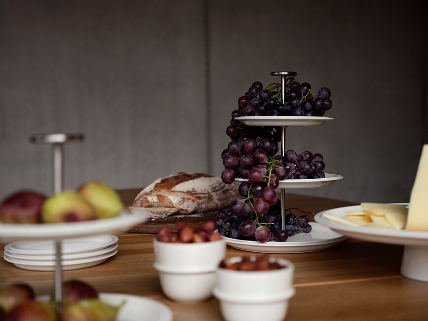 Eau Πιατέλα τριώροφη, πορσελάνινη, λευκή, 24 εκ.