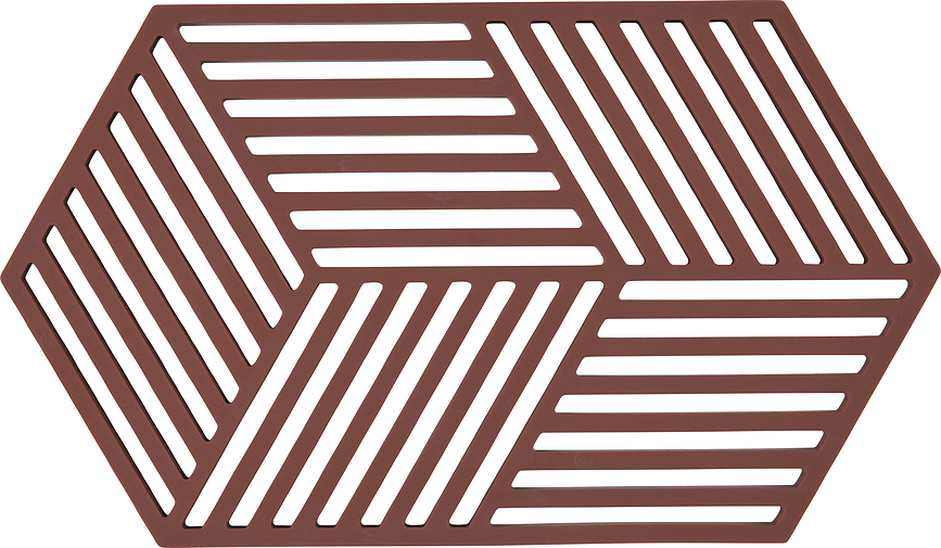 Hexagon Βάση για Ζεστά Σκεύη, 24 cm, σκούρο κόκκινη