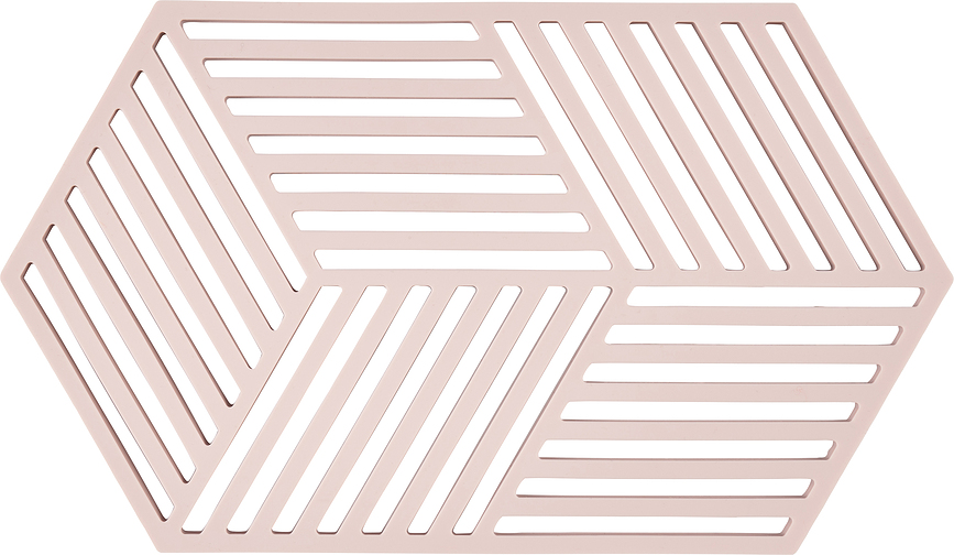 Hexagon Βάση για ζεστά σκεύη, 24 εκ., ανοιχτό ροζ