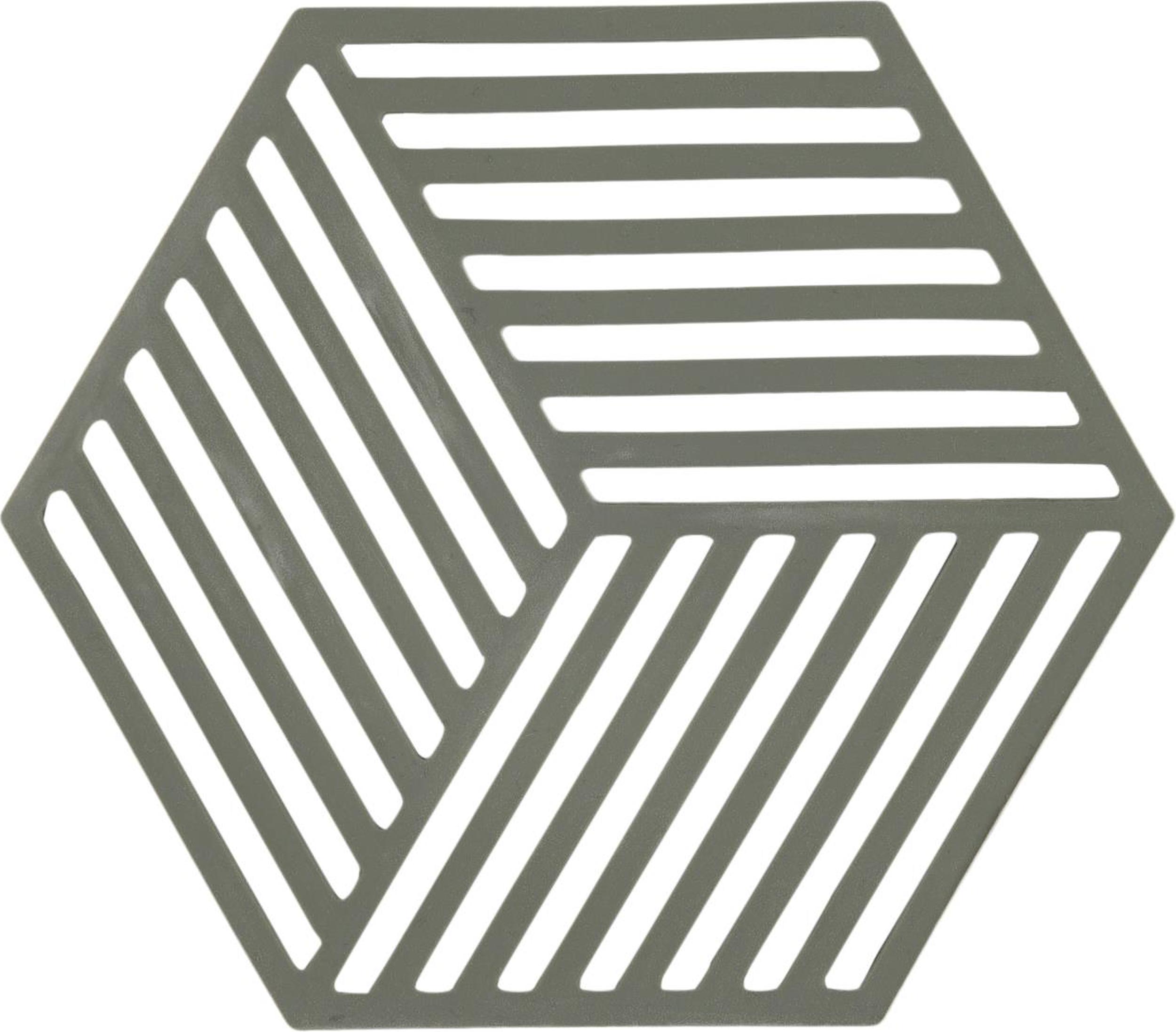 Hexagon Untersetzer für heißes Geschirr olivenfarben