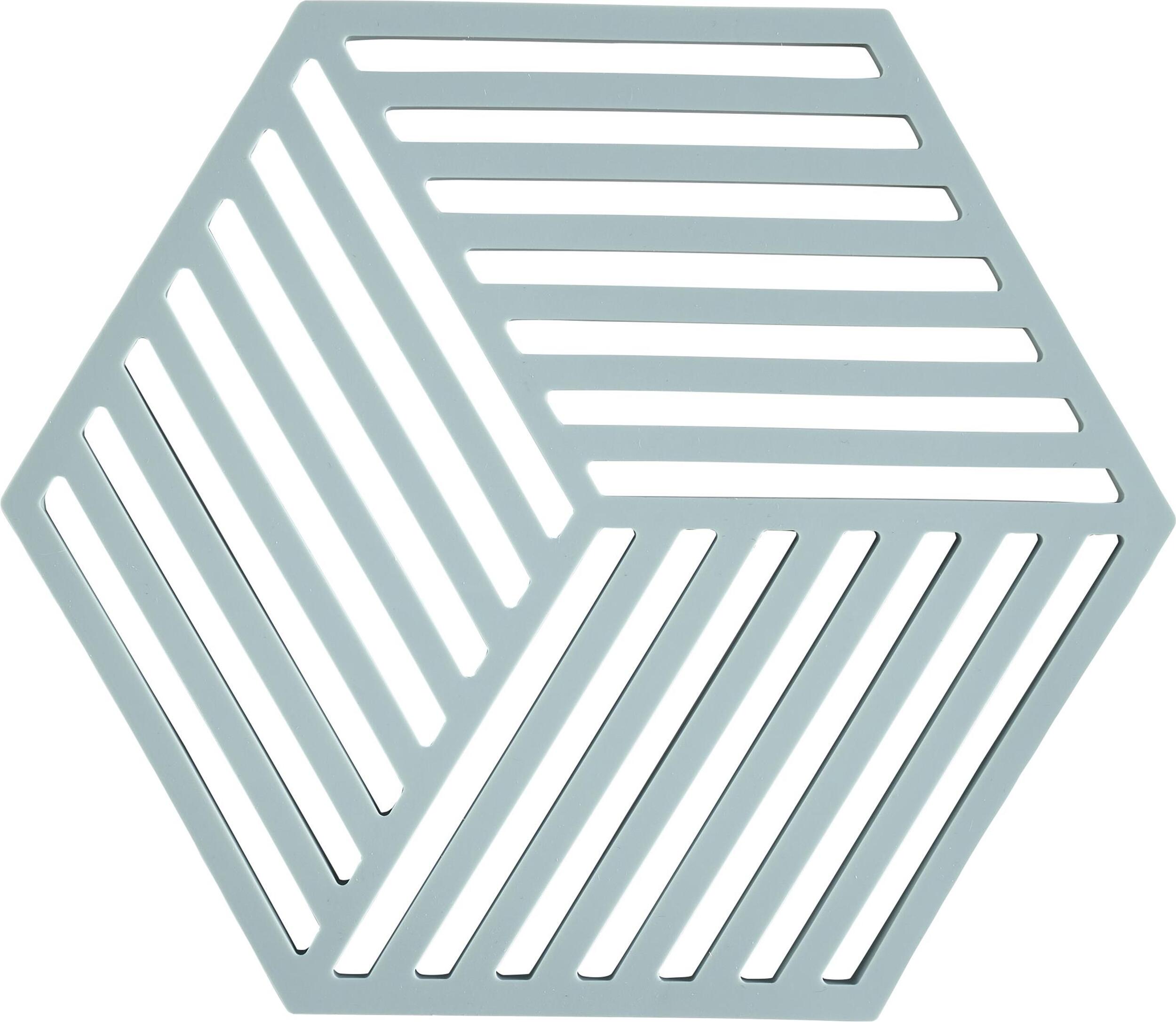 Hexagon Untersetzer für heißes Geschirr pastell blau