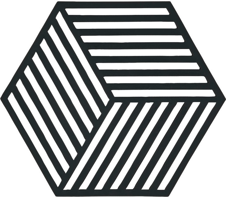 Hexagon Untersetzer für heißes Geschirr schwarz