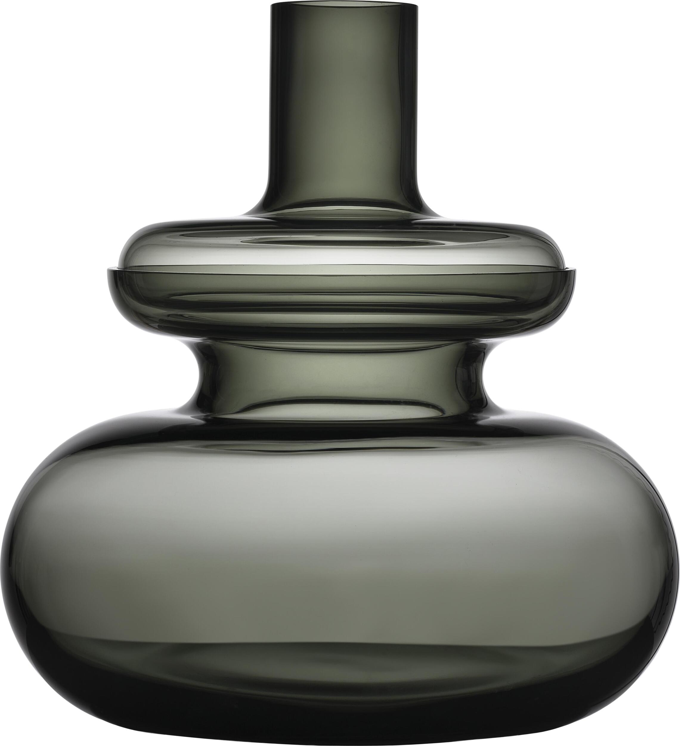 Inu Vase 33 cm verdunkeltes Grau