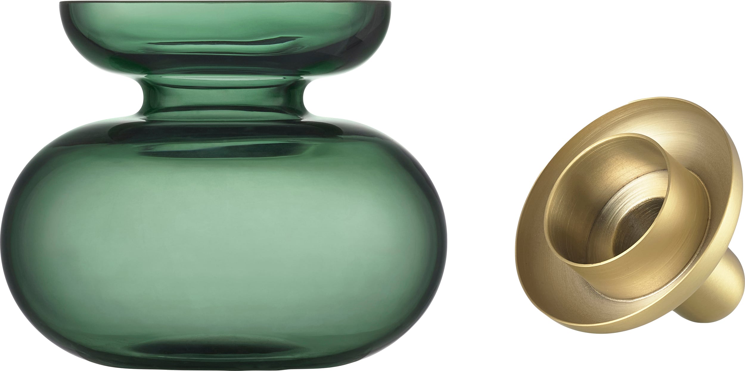 Glasvasen Inu Vase/Kerzenhalter, 10 Cm, Rauchgrün