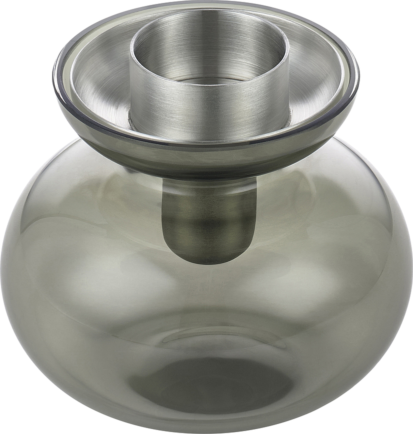 Inu Vase/Bougeoir 10 cm, vert fumé