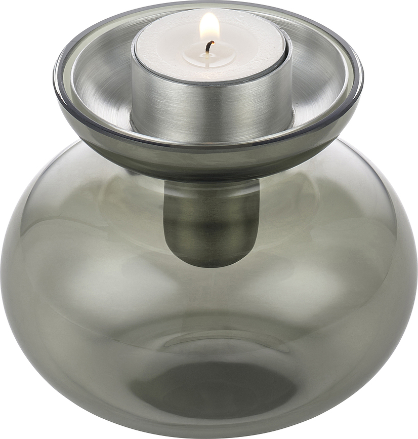 Inu Vase/Bougeoir 10 cm, vert fumé