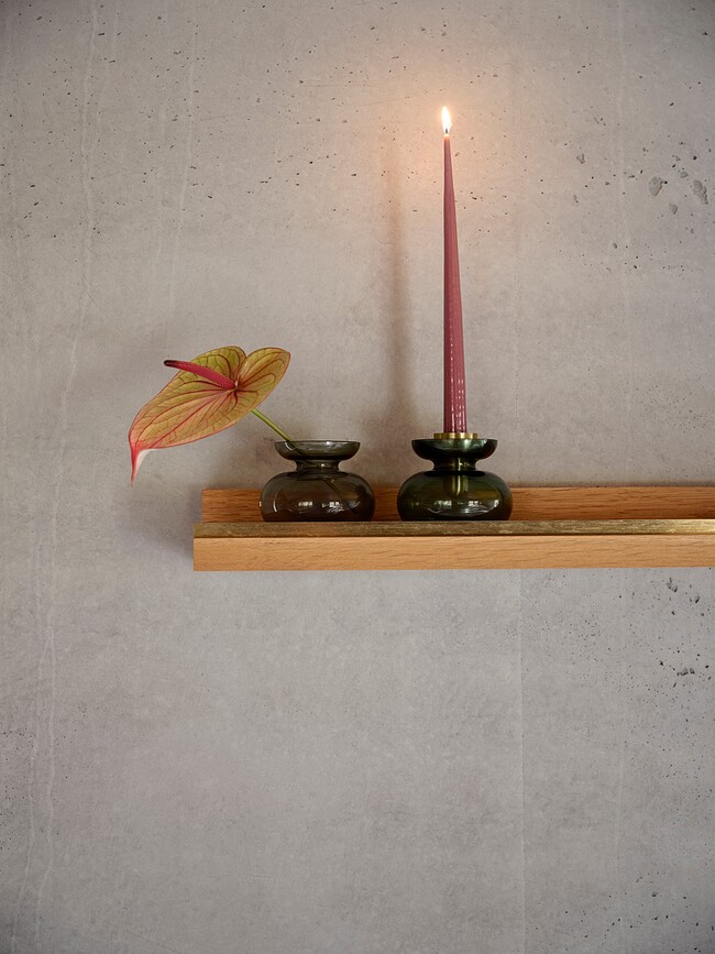 Jarrón o Portavelas Inu, 10 cm, verde ahumado