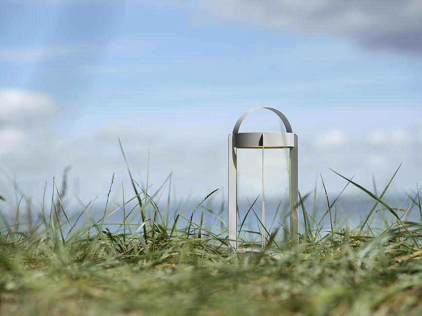 Lámpara de jardín Firefly, 30 cm, gris claro, LED