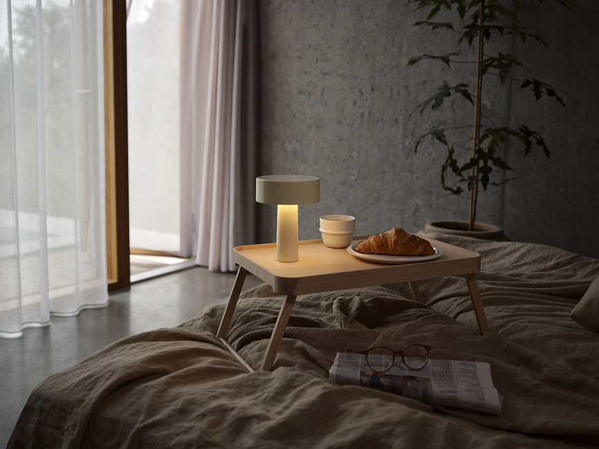 Lámpara de Mesa inalámbrica Oblong, marrón