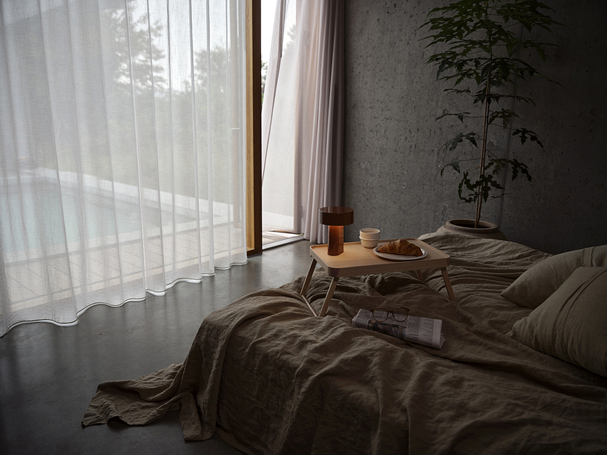 Oblong Επιτραπέζιο Φωτιστικό ασύρματο, καφέ