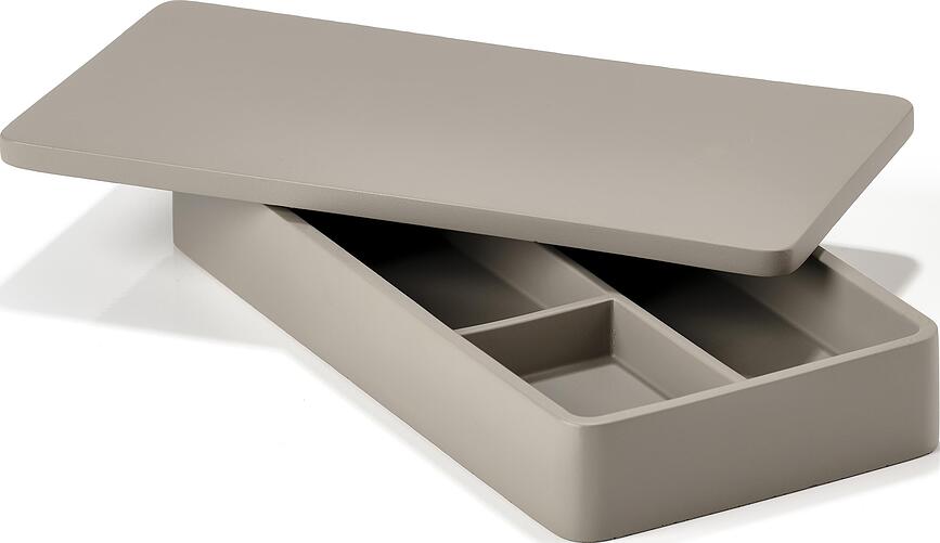 Organiseur de Bureau avec couvercle, ciment, noir