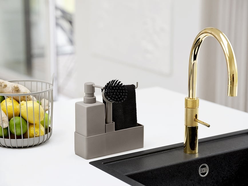 Organizador de fregadero Zone Denmark, negro, Set de 4 piezas