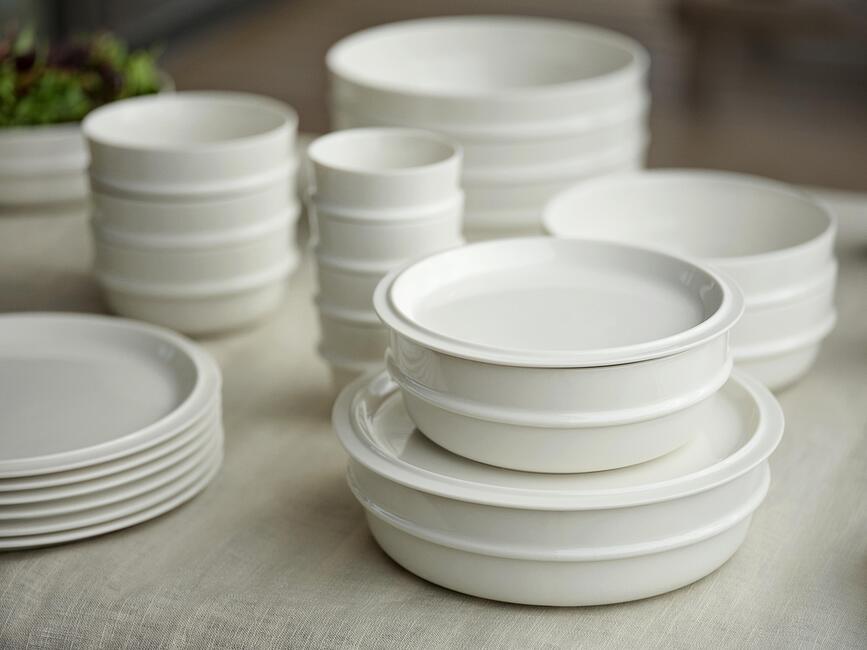 Plato de desayuno de porcelana Eau, 20 cm, blanco